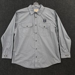 Filson Feather Cloth Shirt Men's XL Smoke Blue Cotton Pockets Button Front